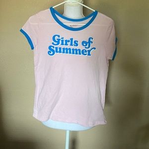 Arizona the original jean co “girls of summer” girls large short sleeve shirt